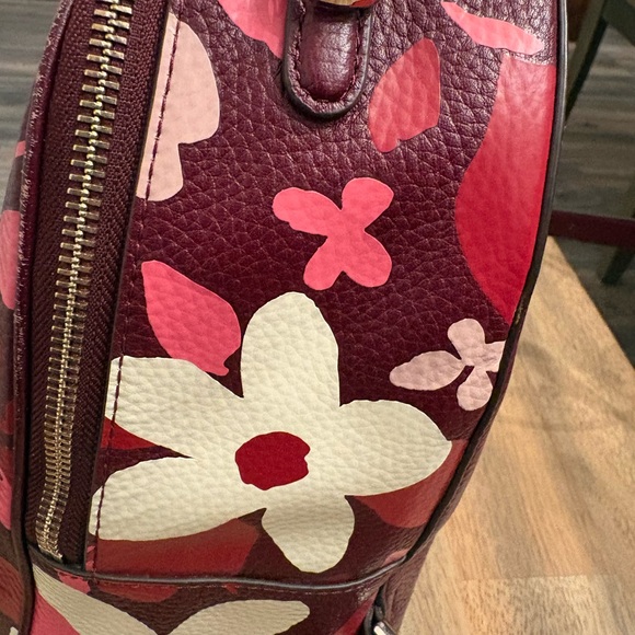 Kate Spade Burgundy and Cream Floral Backpack - Picture 10 of 13